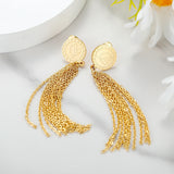 Tassel Chain Letter Earrings Circle Drop Earrings Long Chain Women's Gift