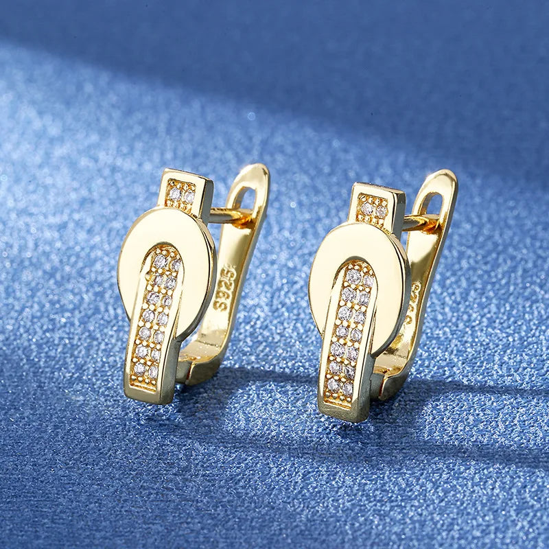 Zircon Stud Earrings Ladies Party Wedding Jewelry