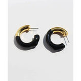 Enamel Loop Stud Earrings Plated Filled Bijouterie Female Hoops Piercing