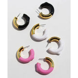Enamel Loop Stud Earrings Plated Filled Bijouterie Female Hoops Piercing