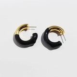 Enamel Loop Stud Earrings Plated Filled Bijouterie Female Hoops Piercing
