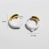 Enamel Loop Stud Earrings Plated Filled Bijouterie Female Hoops Piercing