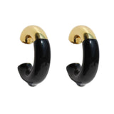 Enamel Loop Stud Earrings Plated Filled Bijouterie Female Hoops Piercing