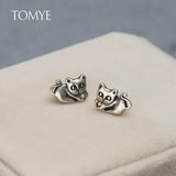 Luxery Sterling Silver Cat Earrings