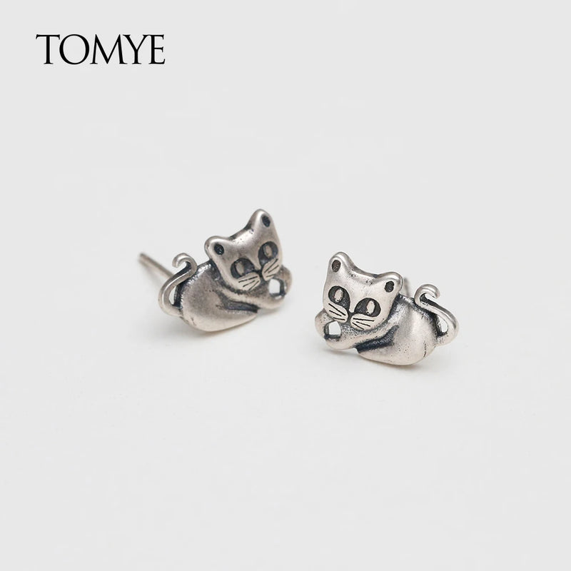 Luxery Sterling Silver Cat Earrings