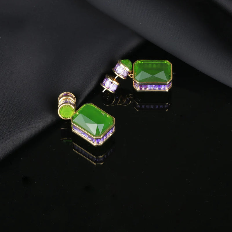 Emerald Gemstone Drop Earring 925 Silver