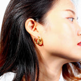 High Hoop Earrings 316L Stainless Steel Plated Open U/C/Irregular Thre