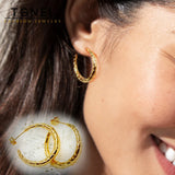 High Hoop Earrings 316L Stainless Steel Plated Open U/C/Irregular Thre