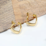 High Hoop Earrings 316L Stainless Steel Plated Open U/C/Irregular Thre