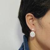 Multicolor Natural Pearl Silver Drop Earrings Wedding Jewelry
