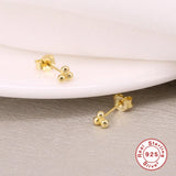 S925 Silver Round Dot Cartilage Piercing Stud Earrings