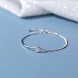 S925 Sterling Silver Double Round Beads Women's Bracelet Set