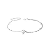 S925 Sterling Silver Double Round Beads Women's Bracelet Set