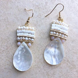 Shell Drop Earrings Freshwater Pearl Bohemian Style Jewelry