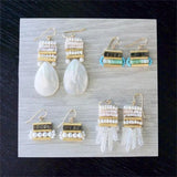 Shell Drop Earrings Freshwater Pearl Bohemian Style Jewelry