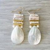 Shell Drop Earrings Freshwater Pearl Bohemian Style Jewelry