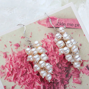 Freshwater Pearl Drop Dangle Earrings Boho Style Women's Jewelry Gift