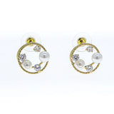 Pearl & Crystal Earrings, Silver Plated Women's Novelty Jewelry