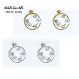Pearl & Crystal Earrings, Silver Plated Women's Novelty Jewelry