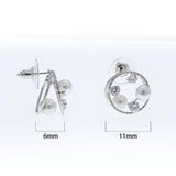Pearl & Crystal Earrings, Silver Plated Women's Novelty Jewelry