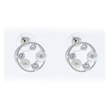 Pearl & Crystal Earrings, Silver Plated Women's Novelty Jewelry