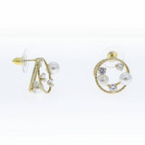Pearl & Crystal Earrings, Silver Plated Women's Novelty Jewelry