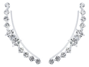 925 Silver Climber Earrings with 10 Zirconia