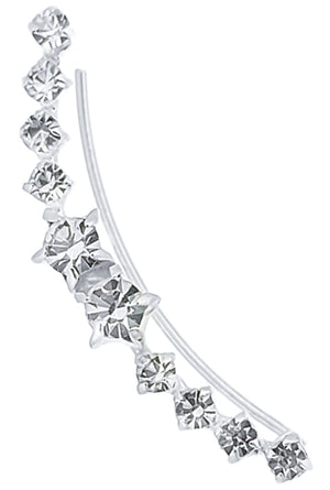 925 Silver Climber Earrings with 10 Zirconia