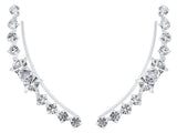 925 Silver Climber Earrings with 10 Zirconia