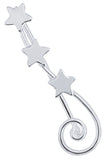 925 Silver Climbers Earrings Spiral 3 Stars