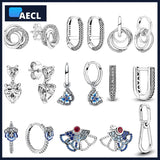 S925 Sterling Silver Classic Logo Spring Style Earrings for Girls