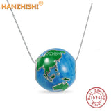 Earth Necklaces Jewellery 925 Sterling Silver Planet Pendant Necklace
