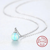 Opal Crystal Gemstone Pendant 925 Sterling Silver Necklace
