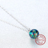 Opal Crystal Gemstone Pendant 925 Sterling Silver Necklace