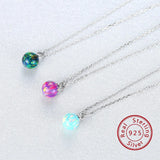 Opal Crystal Gemstone Pendant 925 Sterling Silver Necklace