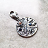 Earth Water Air Fire Elements Charm 925 Sterling Silver Jewelry