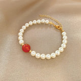 S925 Silver Baroque Pearl Bracelet, Retro Style for Women