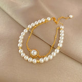 S925 Silver Baroque Pearl Bracelet, Retro Style for Women