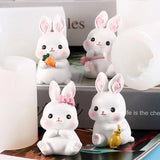 Easter Bunny Candle Silicone Mold DIY Resin Soap Gypsum Decor
