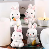 Easter Bunny Candle Silicone Mold DIY Resin Soap Gypsum Decor