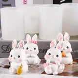 Easter Bunny Candle Silicone Mold DIY Resin Soap Gypsum Decor
