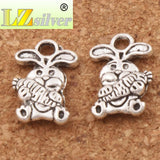 Easter Bunny Carrot Rabbit Charm Beads Zinc Alloy Pendants Jewelry