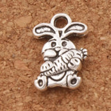 Easter Bunny Carrot Rabbit Charm Beads Zinc Alloy Pendants Jewelry