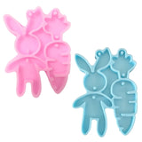 Easter Bunny Radishes Keychain Mold Silicone Resin Rabbit Carrot UV Epoxy