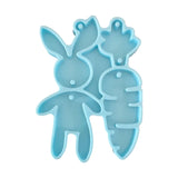 Easter Bunny Radishes Keychain Mold Silicone Resin Rabbit Carrot UV Epoxy