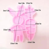 Easter Bunny Radishes Keychain Mold Silicone Resin Rabbit Carrot UV Epoxy