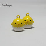 Easter Chicken Eggs Cartoon Bell Pendant Charms Fit Bracelet