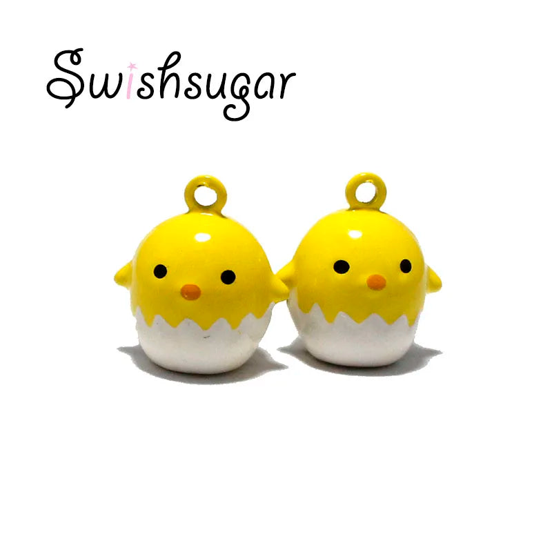 Easter Chicken Eggs Cartoon Bell Pendant Charms Fit Bracelet