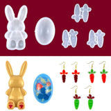 Easter Egg Molds for Resin Rabbit Carrot Earring Pendant Silicone Molds