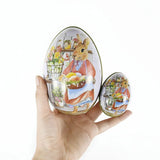 Easter Eggs Shaped Candy Box Alloy Metal Tinplate Case Jewelry Storage Cans